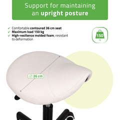 -1-Saddle stool LUMO, Comfy Base k501 white-1