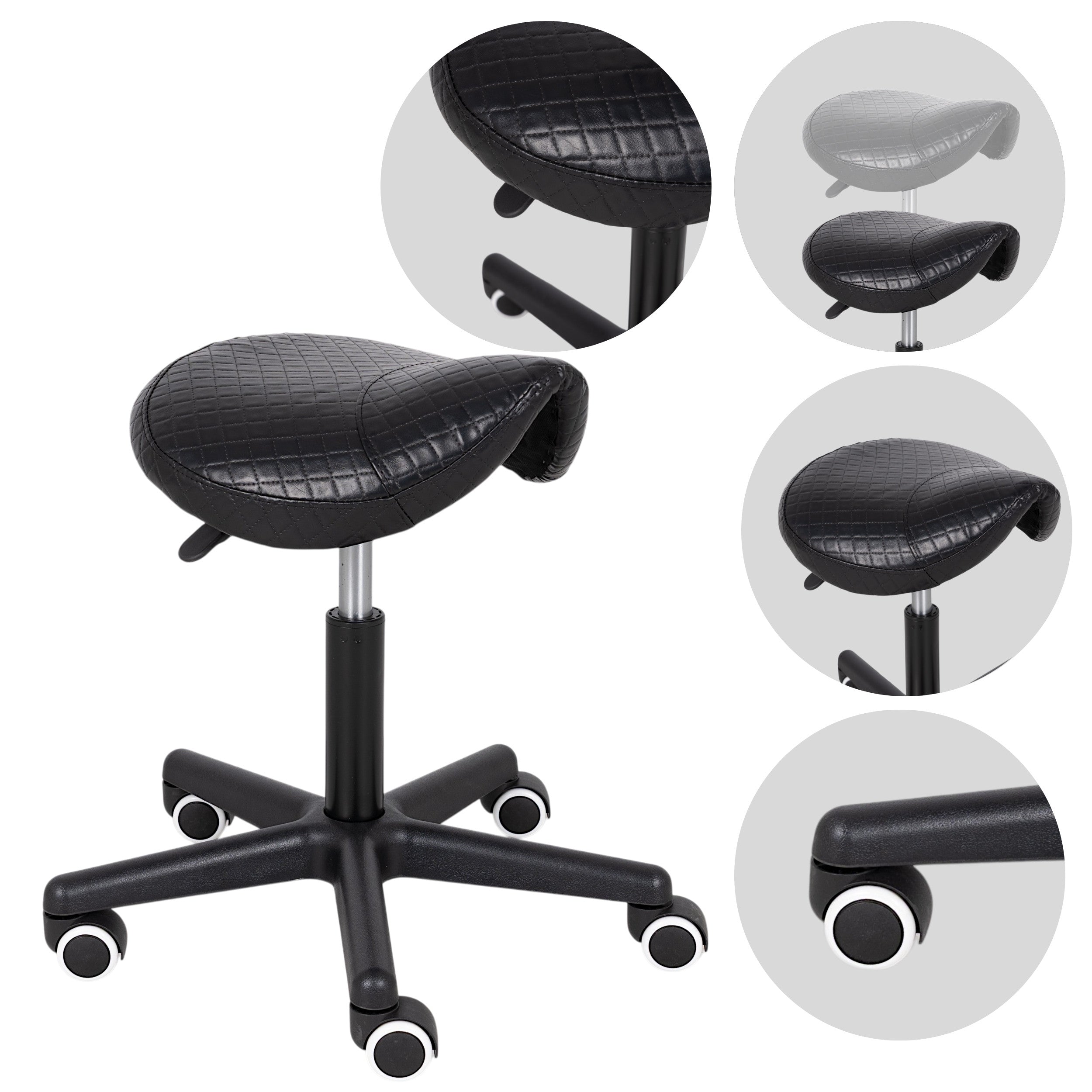 --Saddle stool LUMO, Comfy Base k515 quilted black-