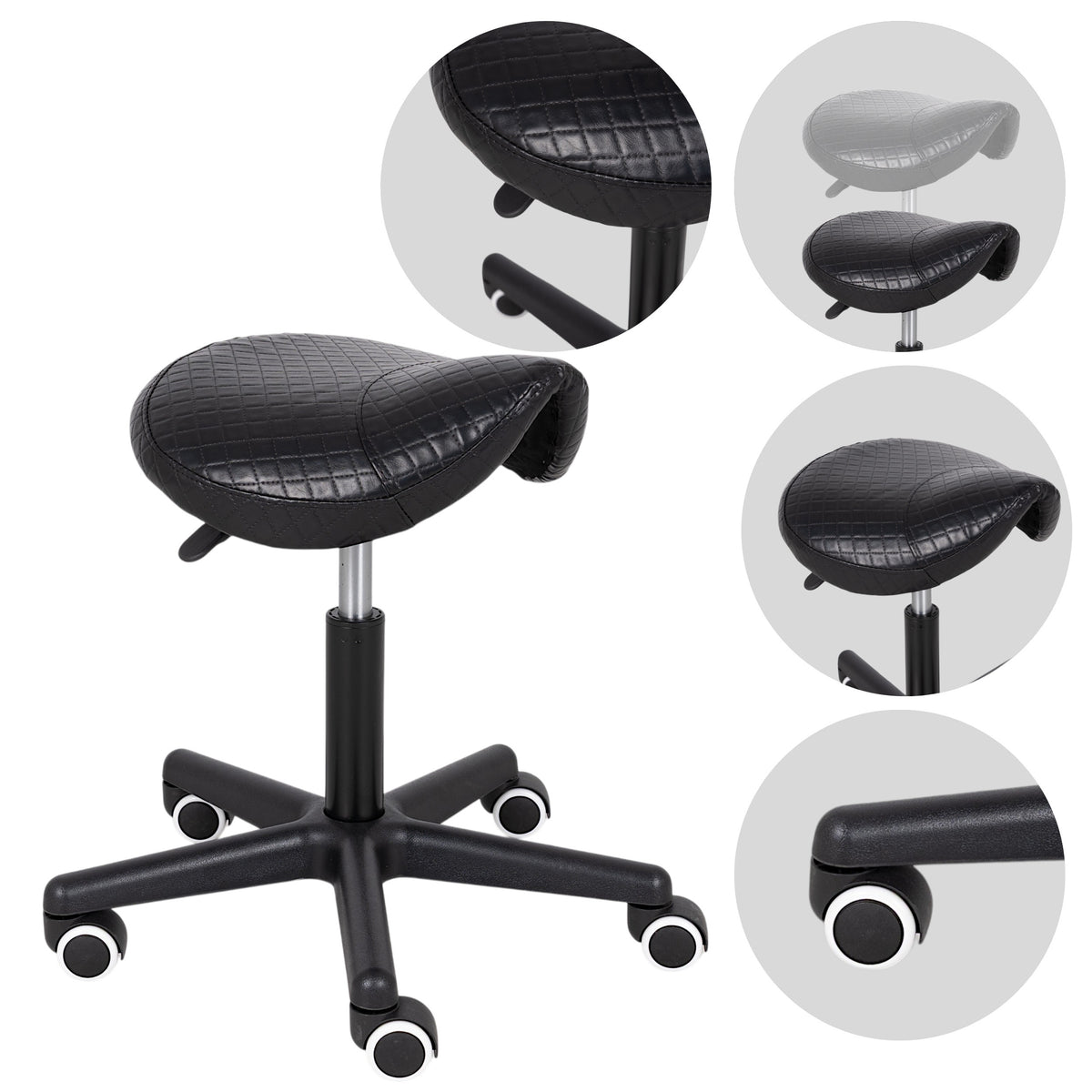 --Saddle stool LUMO, Comfy Base k515 quilted black-