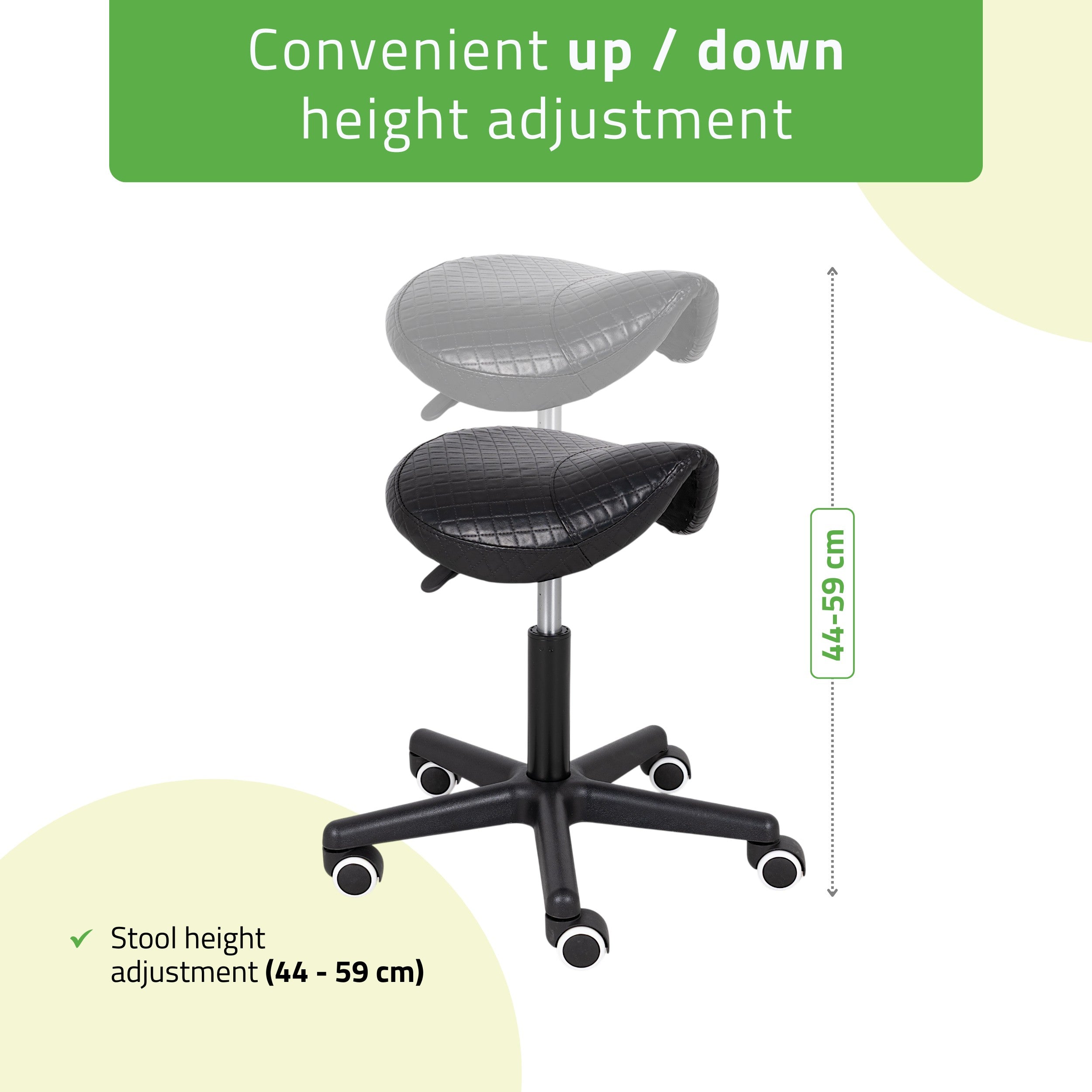 -4-Saddle stool LUMO, Comfy Base k515 quilted black-4