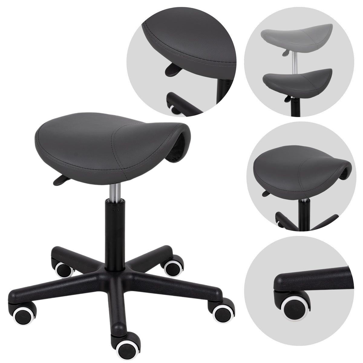 --Saddle stool LUMO, Comfy Base k521 grey-