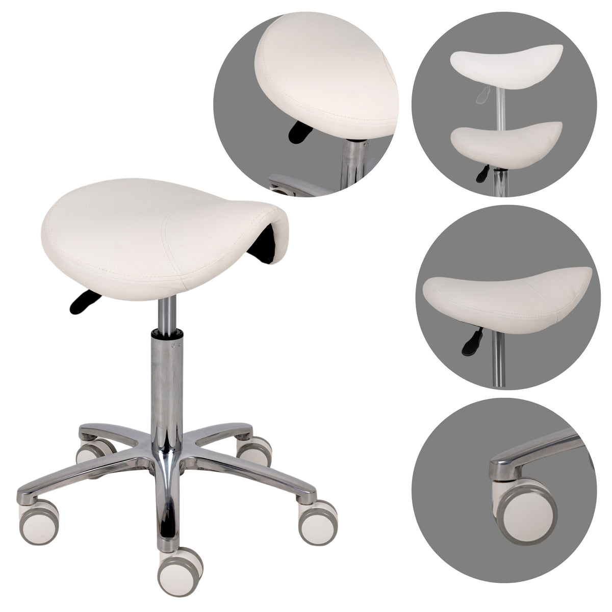 --Saddle stool Lila, PVC k501 white-