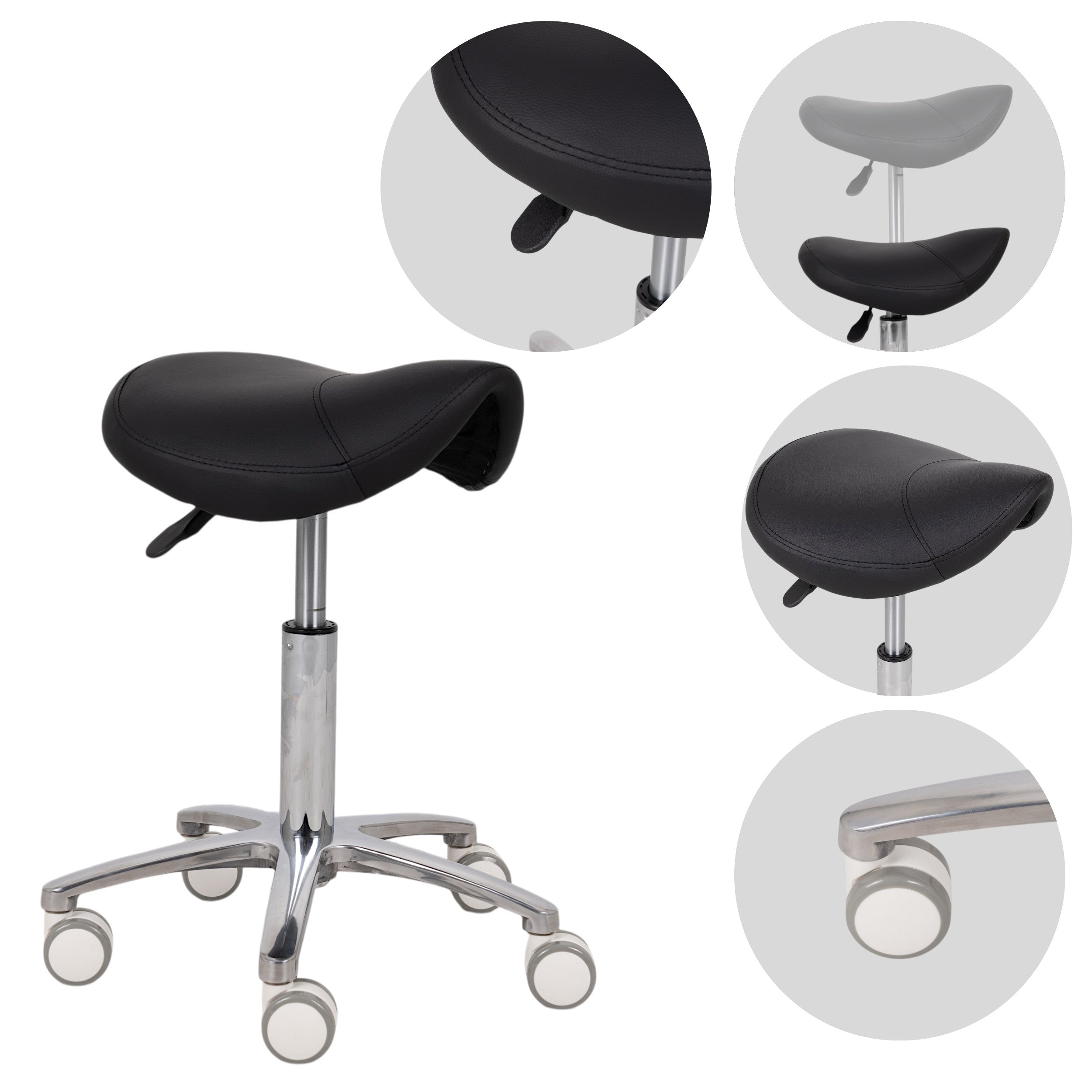 --Saddle stool Lila, PVC k515 black-