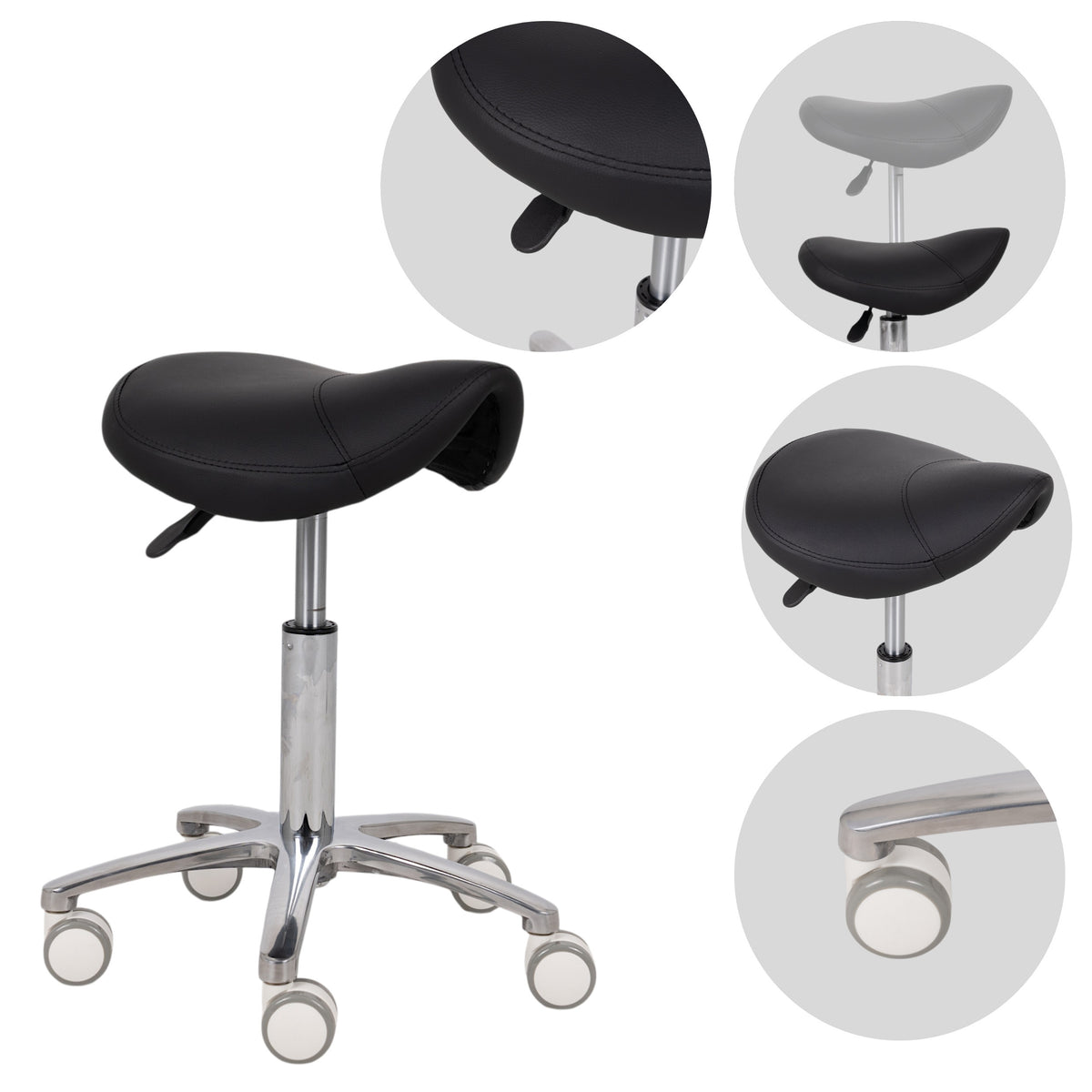 --Saddle stool Lila, PVC k515 black-