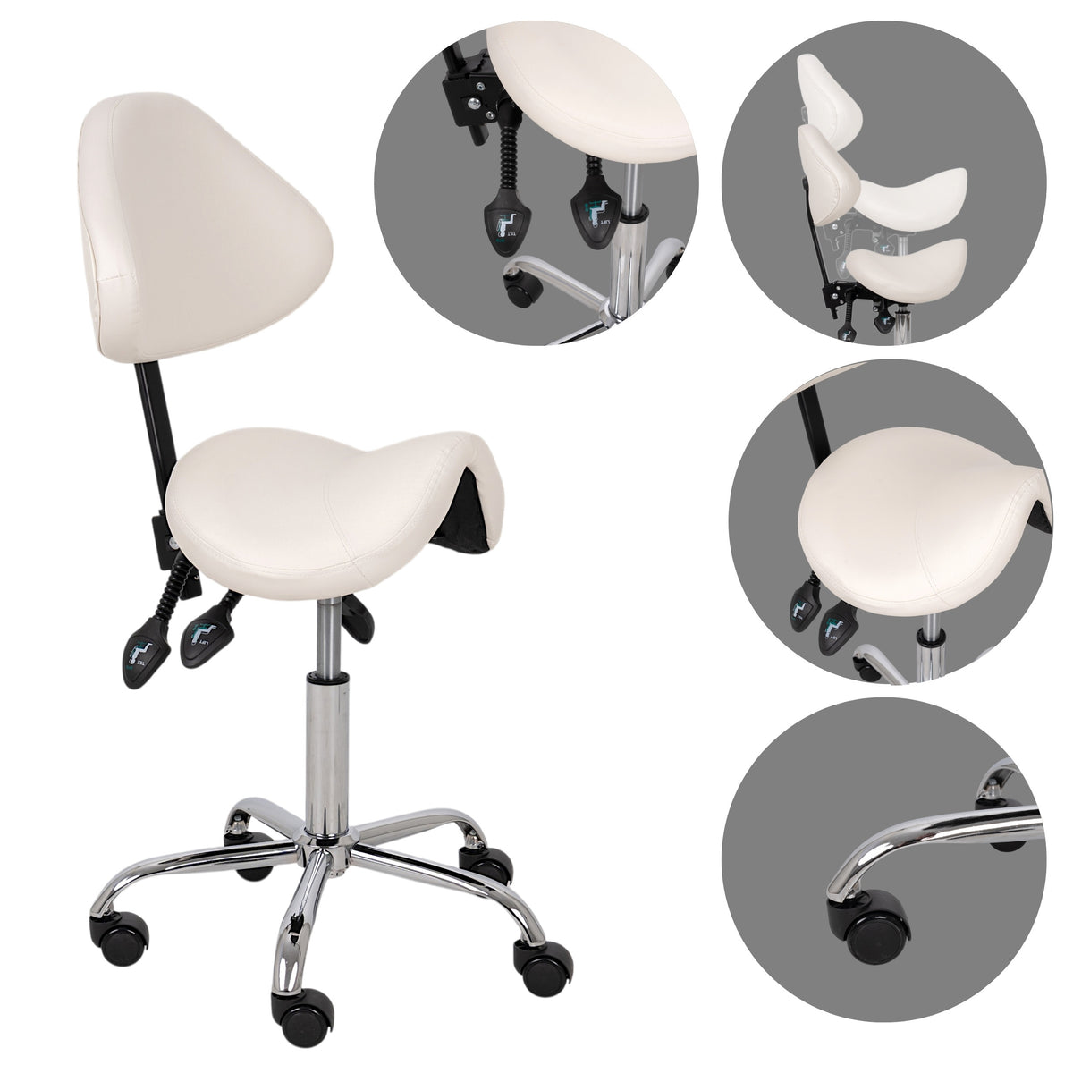 --Saddle stool Sola, Comfy Base k501 white-