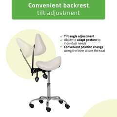 -1-Saddle stool Sola, Comfy Base k501 white-1