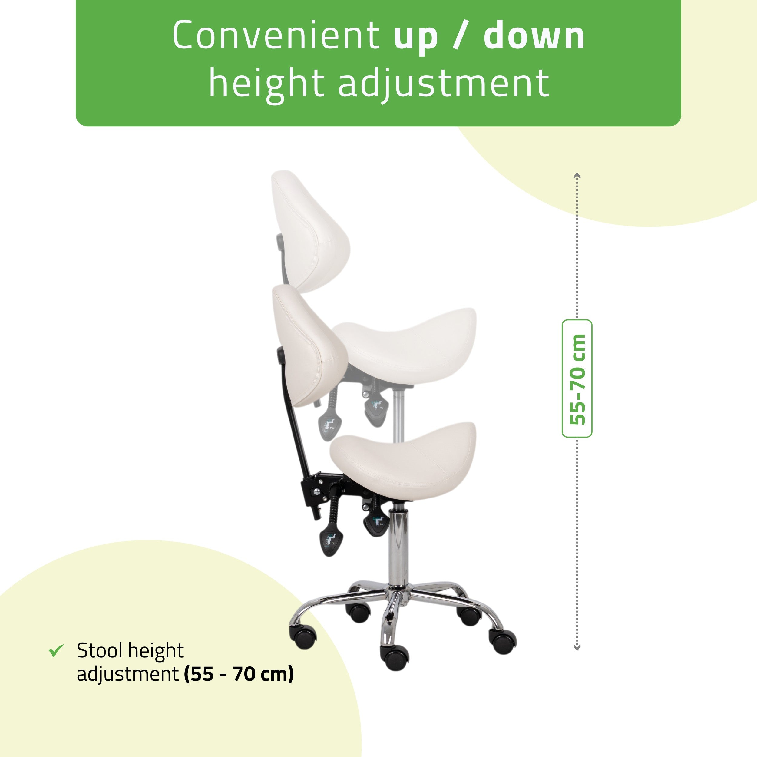 -4-Saddle stool Sola, Comfy Base k501 white-4