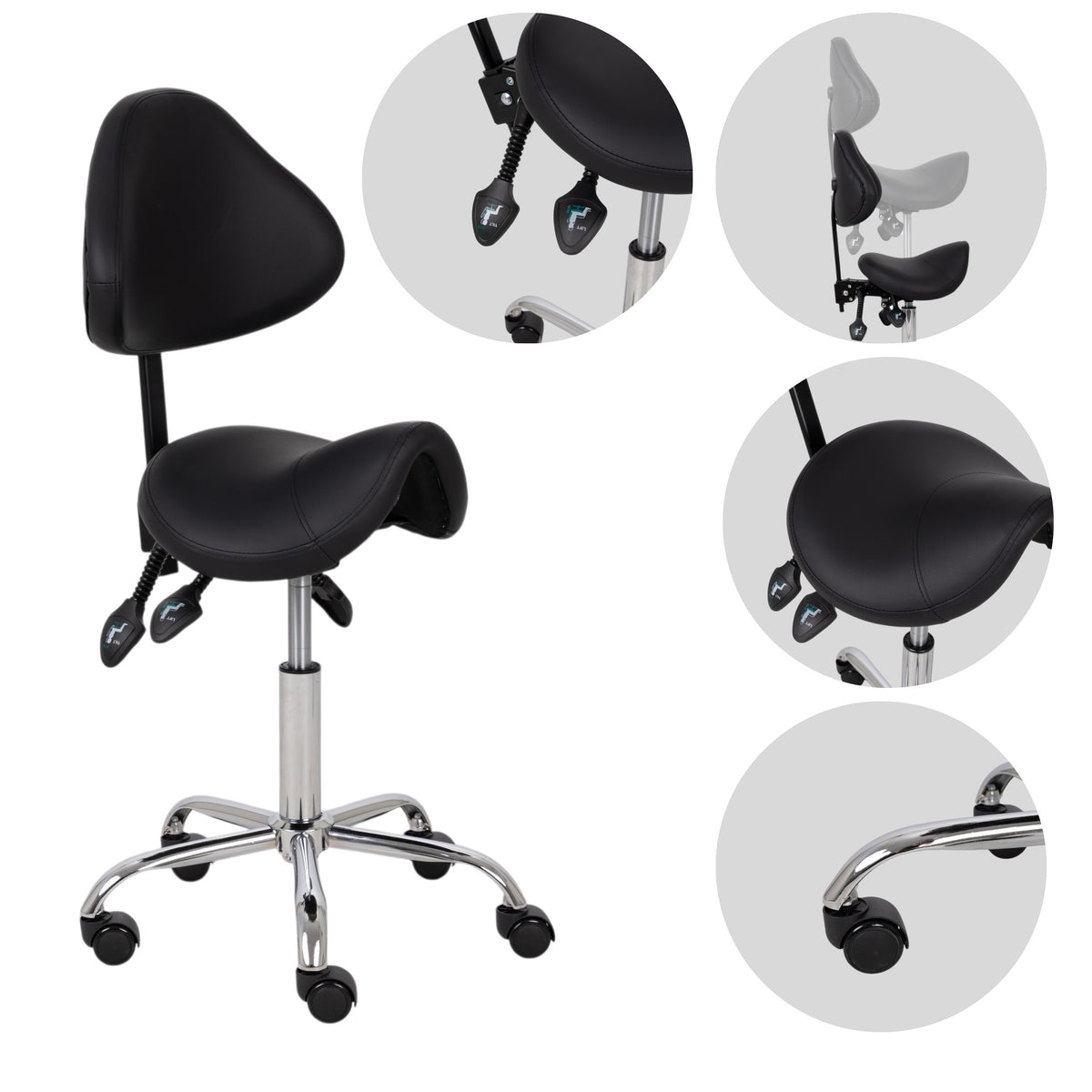 --Saddle stool Sola, Comfy Base k515 black-