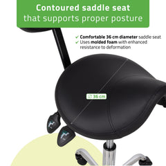 -2-Saddle stool Sola, Comfy Base k515 black-2