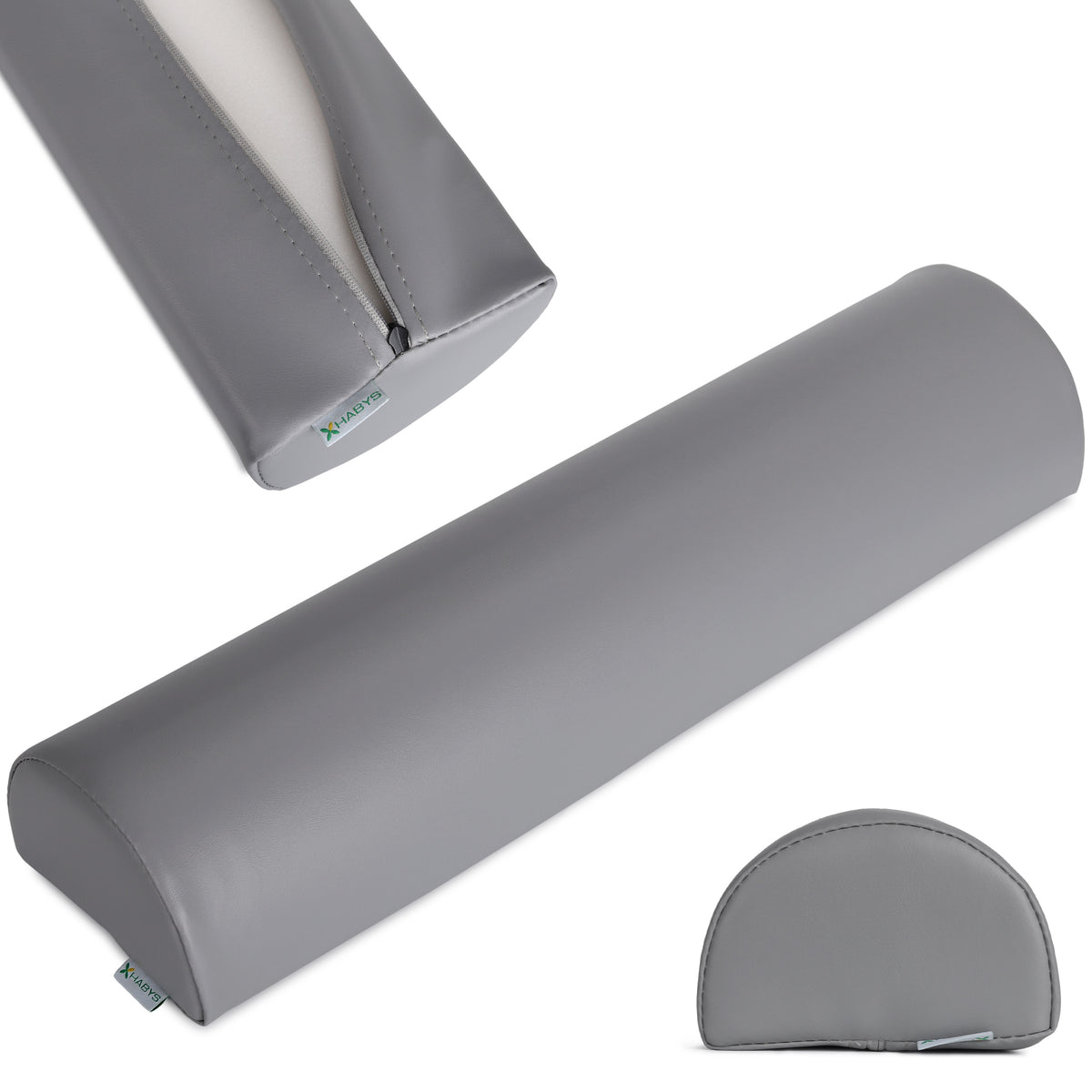 --Semi Round Bolster 60x15x10 K029 Grey-