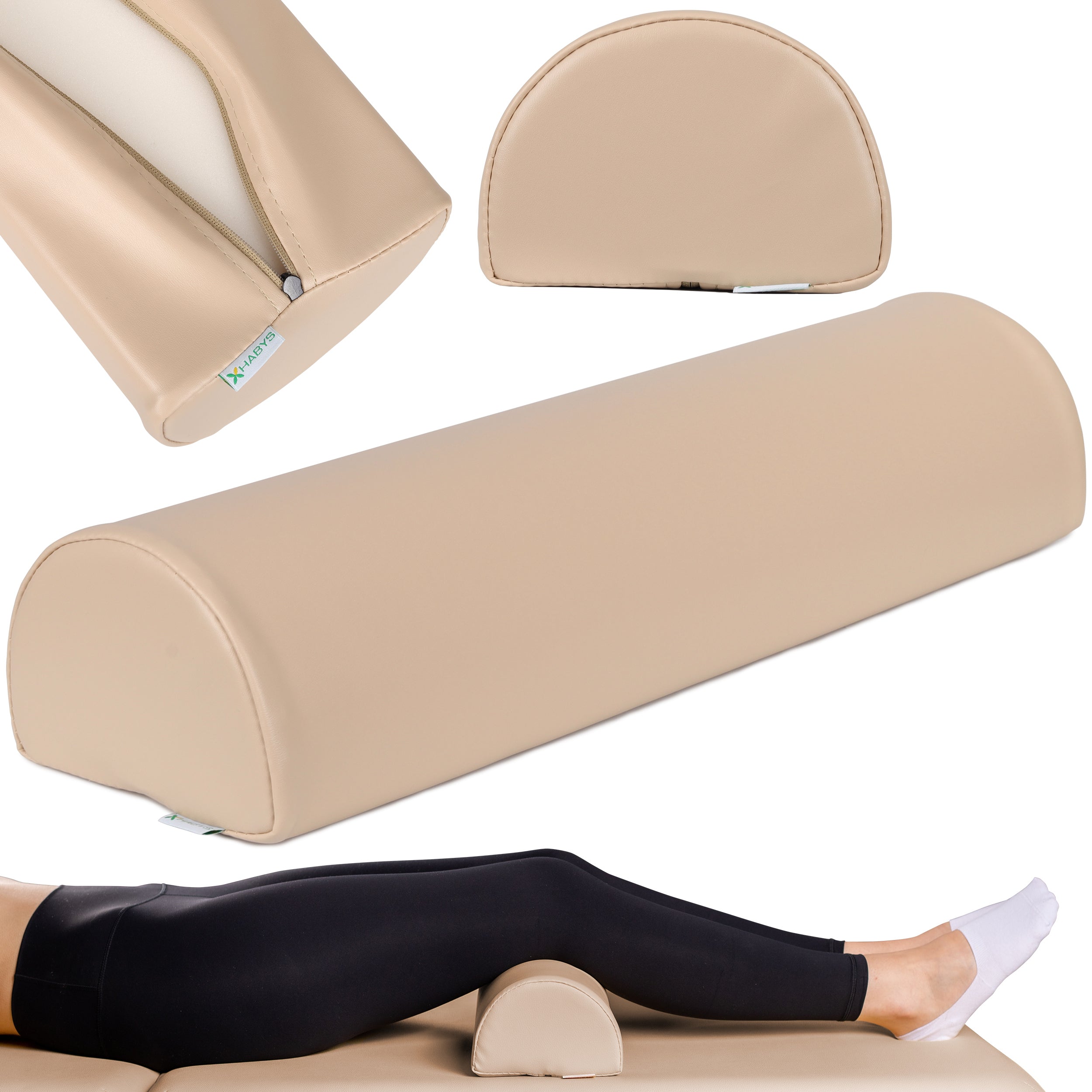 --Semi Round Bolster 60x18x12 K033 Beige-