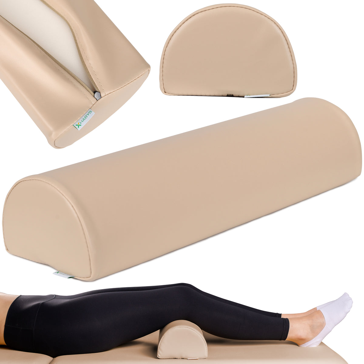 --Semi Round Bolster 60x18x12 K033 Beige-