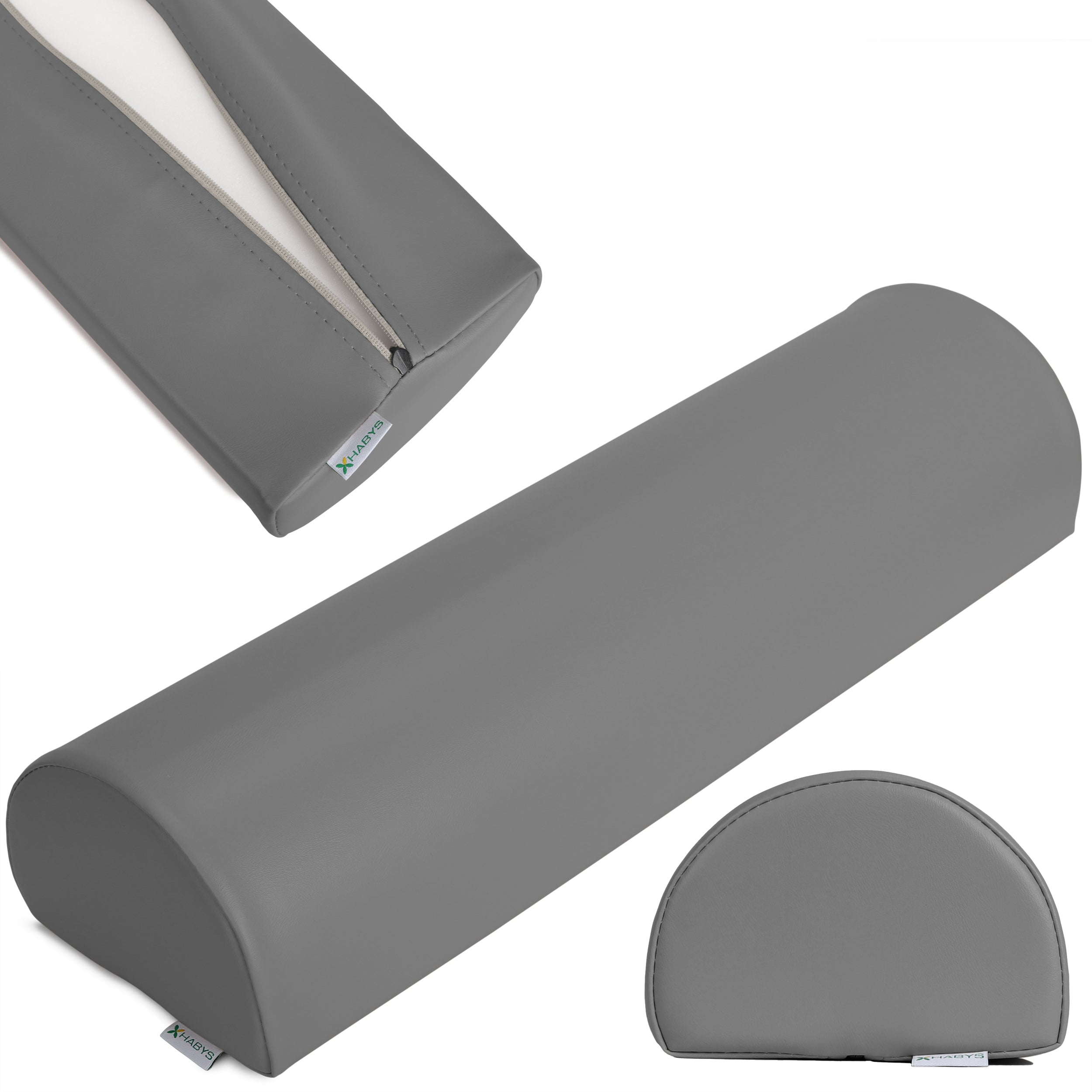 --Semi Round Bolster 60x18x12 K322 Gray-