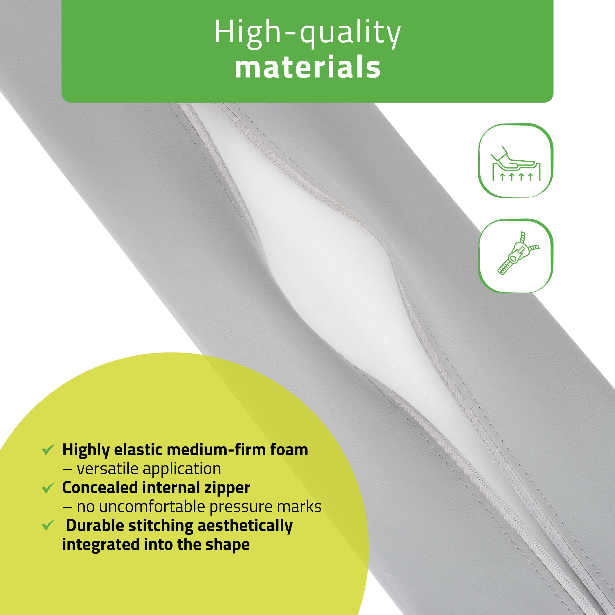 -2-Semi Round Bolster 60x18x12 - K522 Gray-2