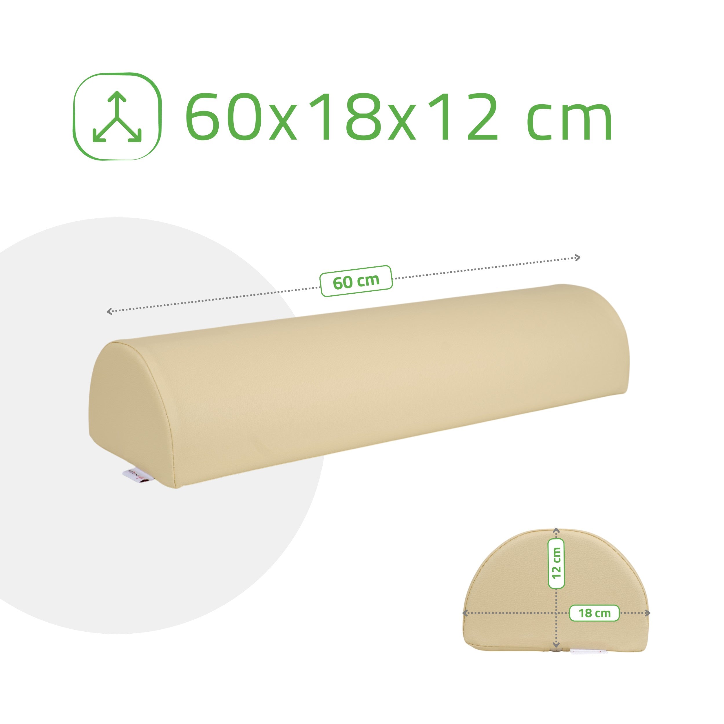 -4-Semi Round Bolster 60x18x12 - K533 Beige-4