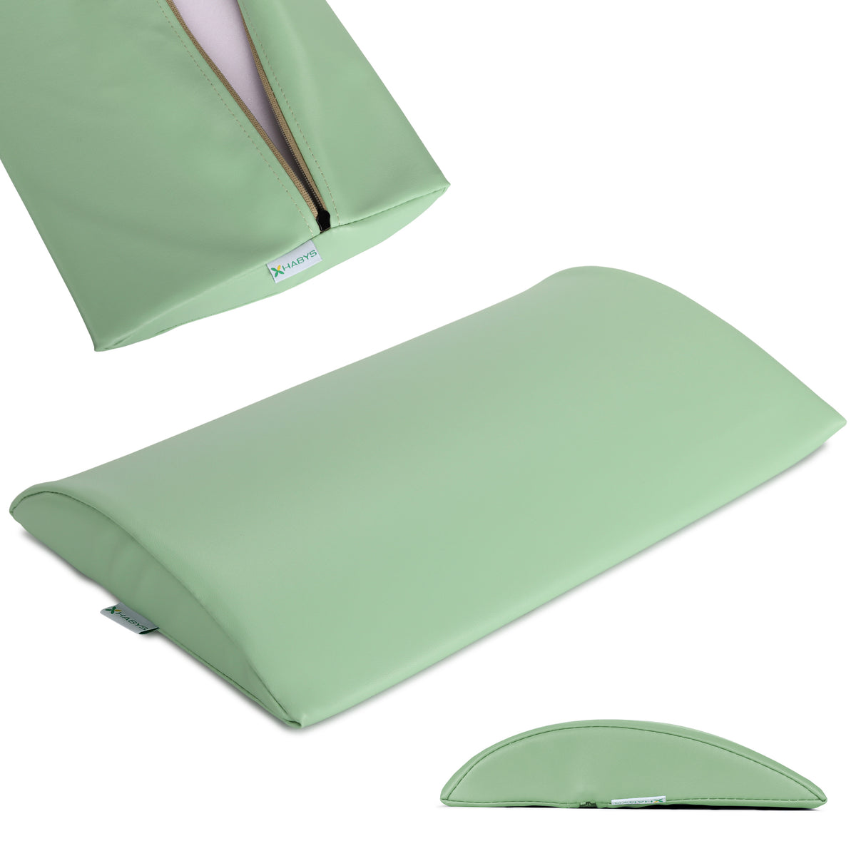 --Semi Round Bolster Lumbar 40x25x5 Hard K022 Green-