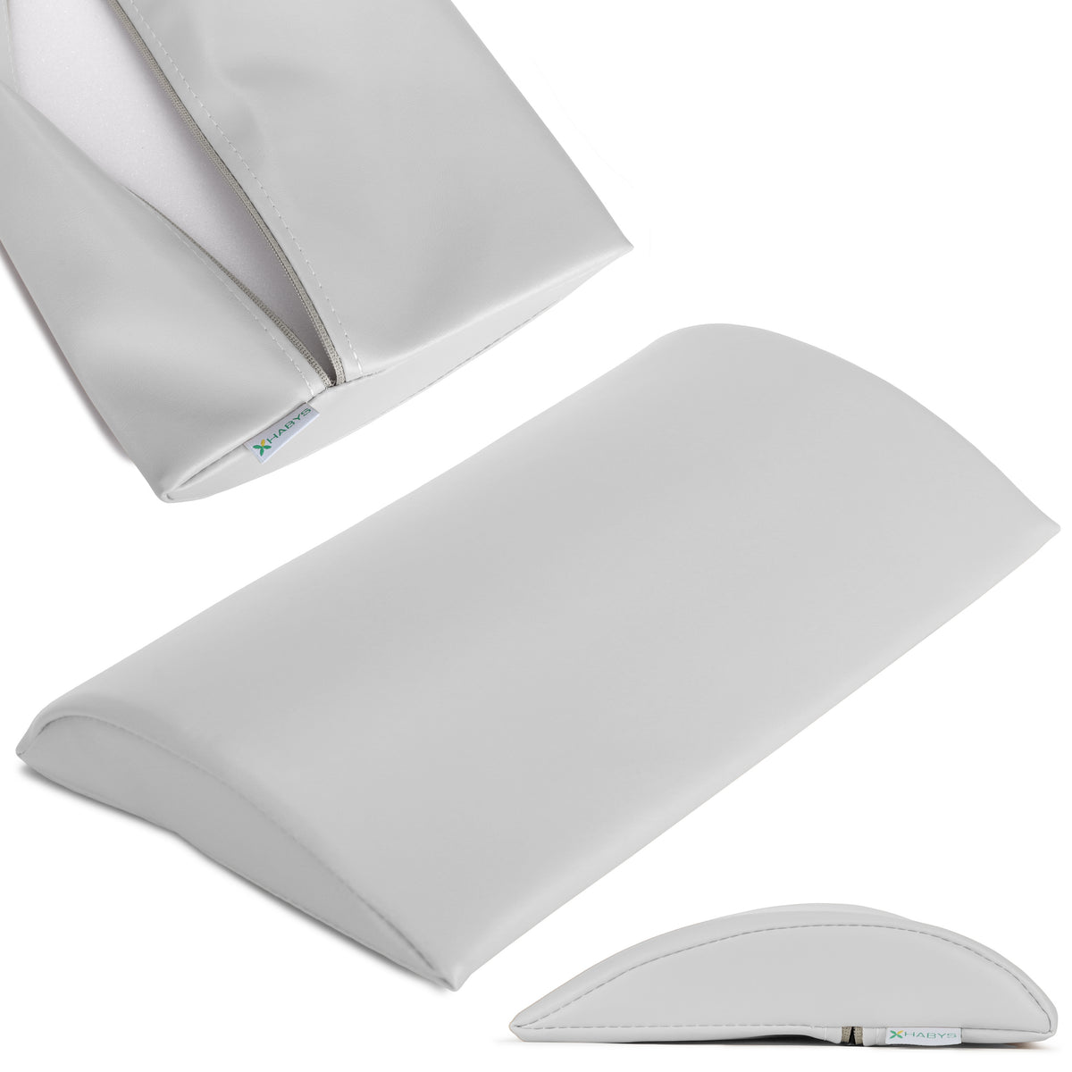 --Semi Round Bolster Lumbar 40x25x5 Hard k729 Light Gray-