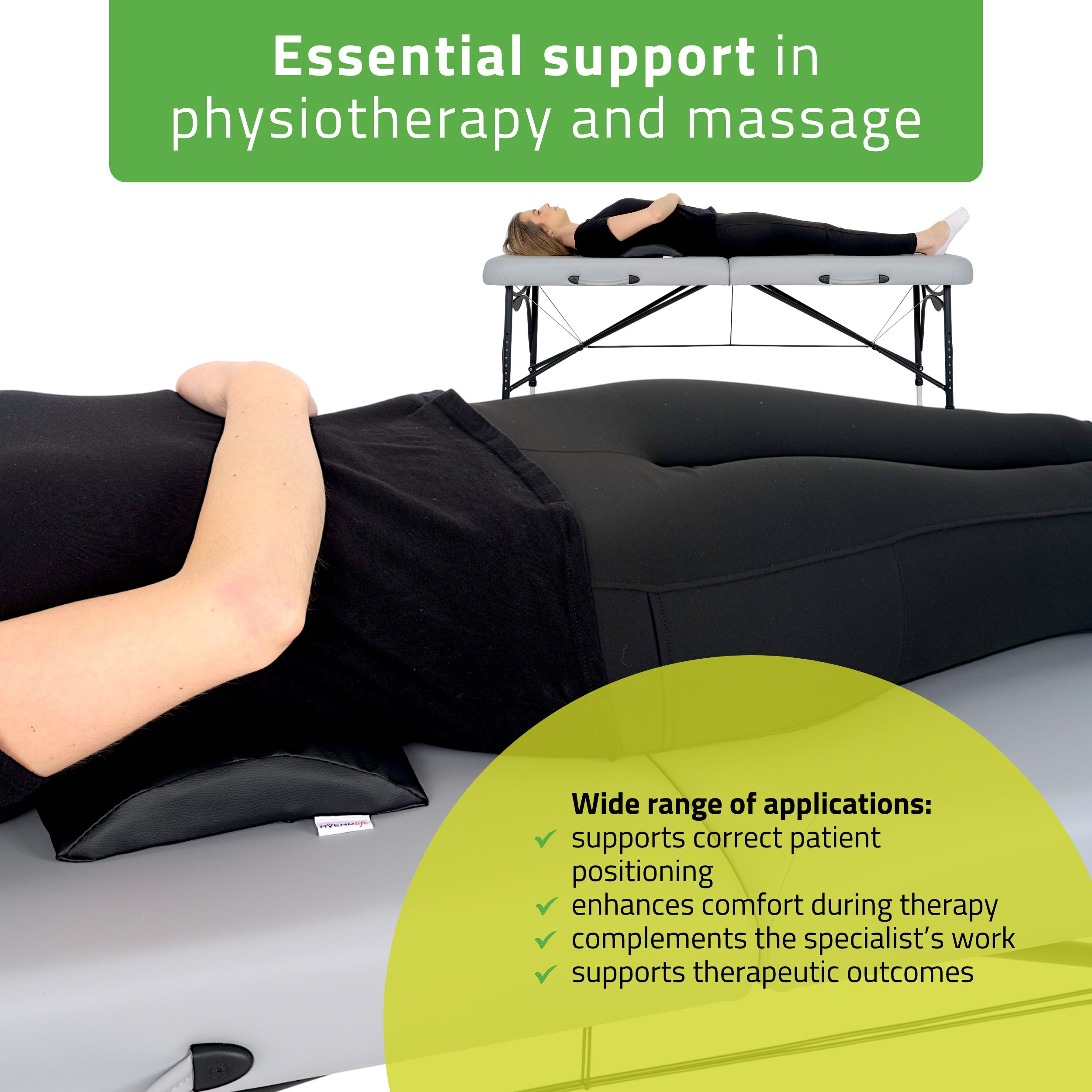 -1-Semi Round Bolster Lumbar 40x25x5 K515 Black-1