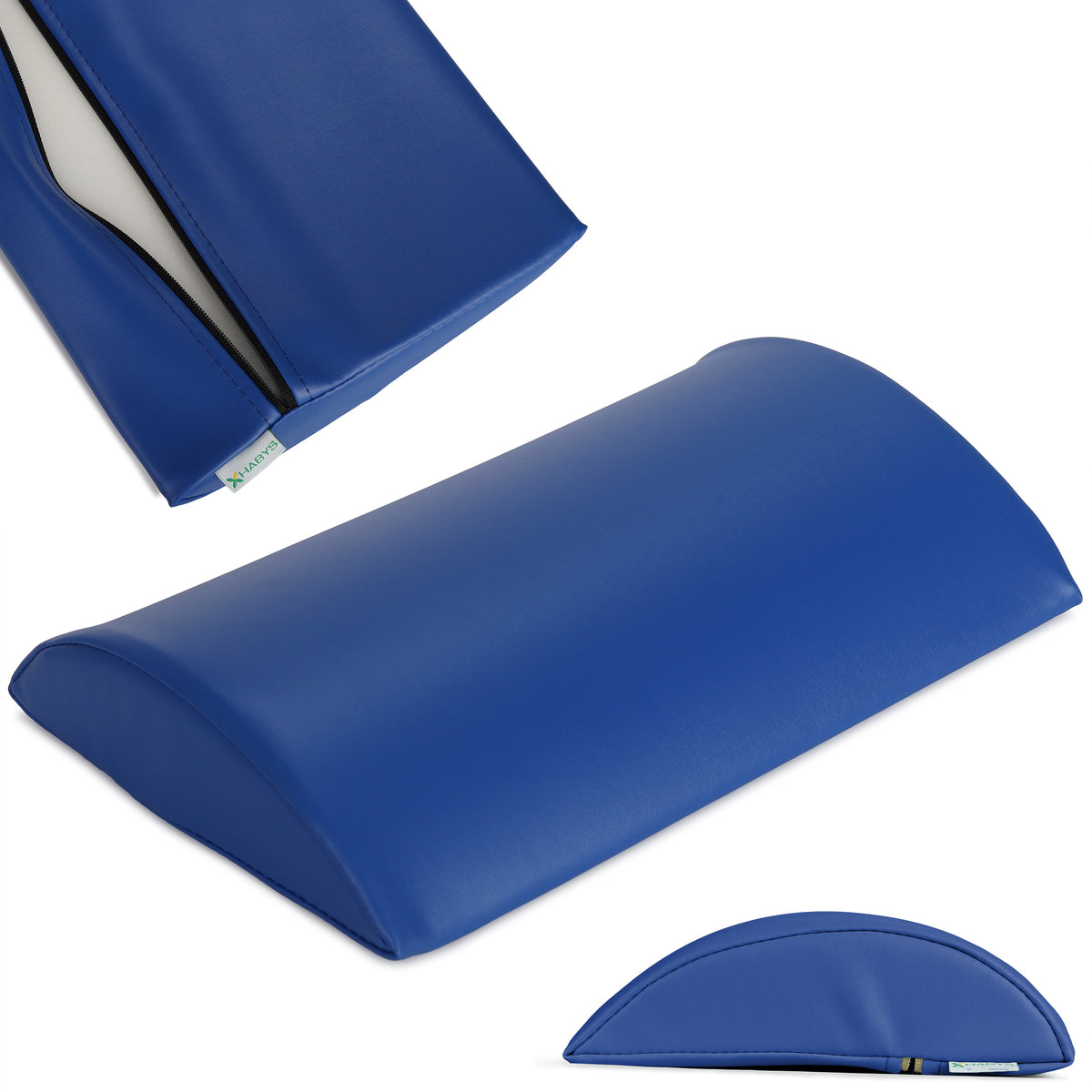 --Semi Round Bolster Lumbar 40x25x7 Hard K012 Navy Blue-
