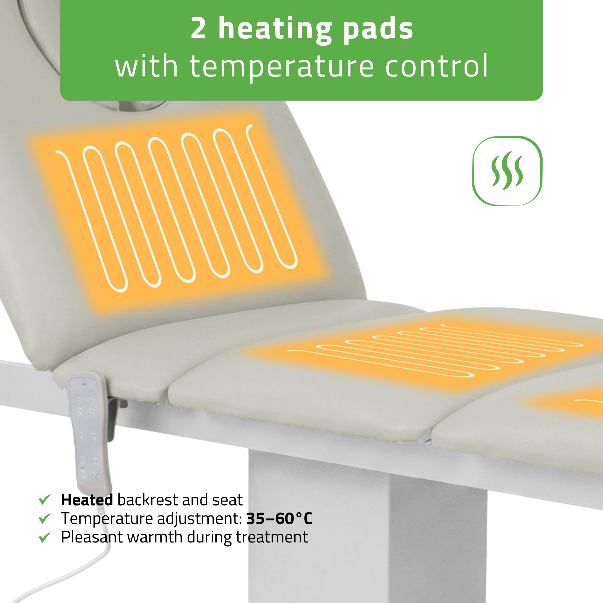 -3-Serenity ERGO 4 electric heated beauty bed for massage and SPA treatments Satin Comfort  k722 Grey-3