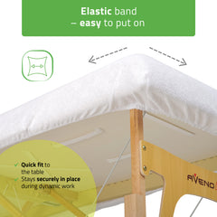 -3-Set – 1-piece terry sheet for folding tables – 60/165 cm, white terry headrest cover-3