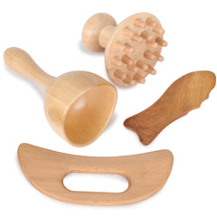 --Set of wooden massage tools, 4 pcs.-