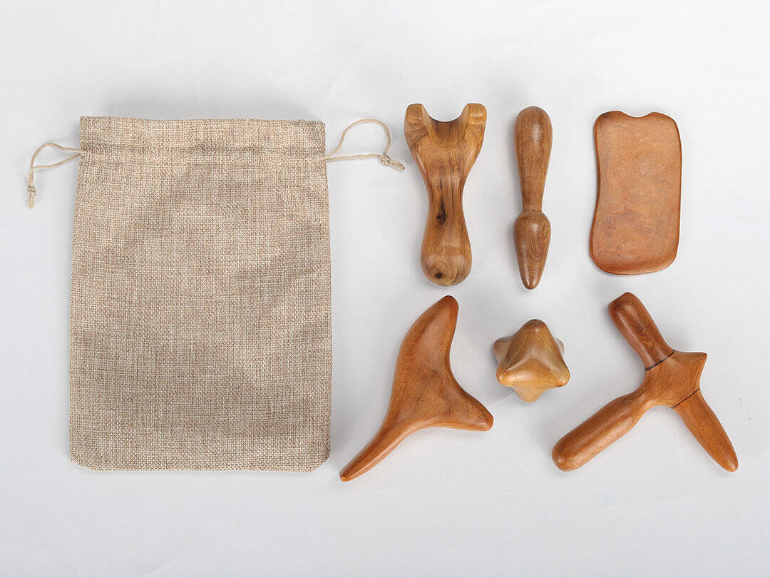 -1-Set of wooden massage tools, 6 pcs.-1