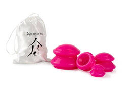 --Silicone cups - set of 4 pcs, pink colour-