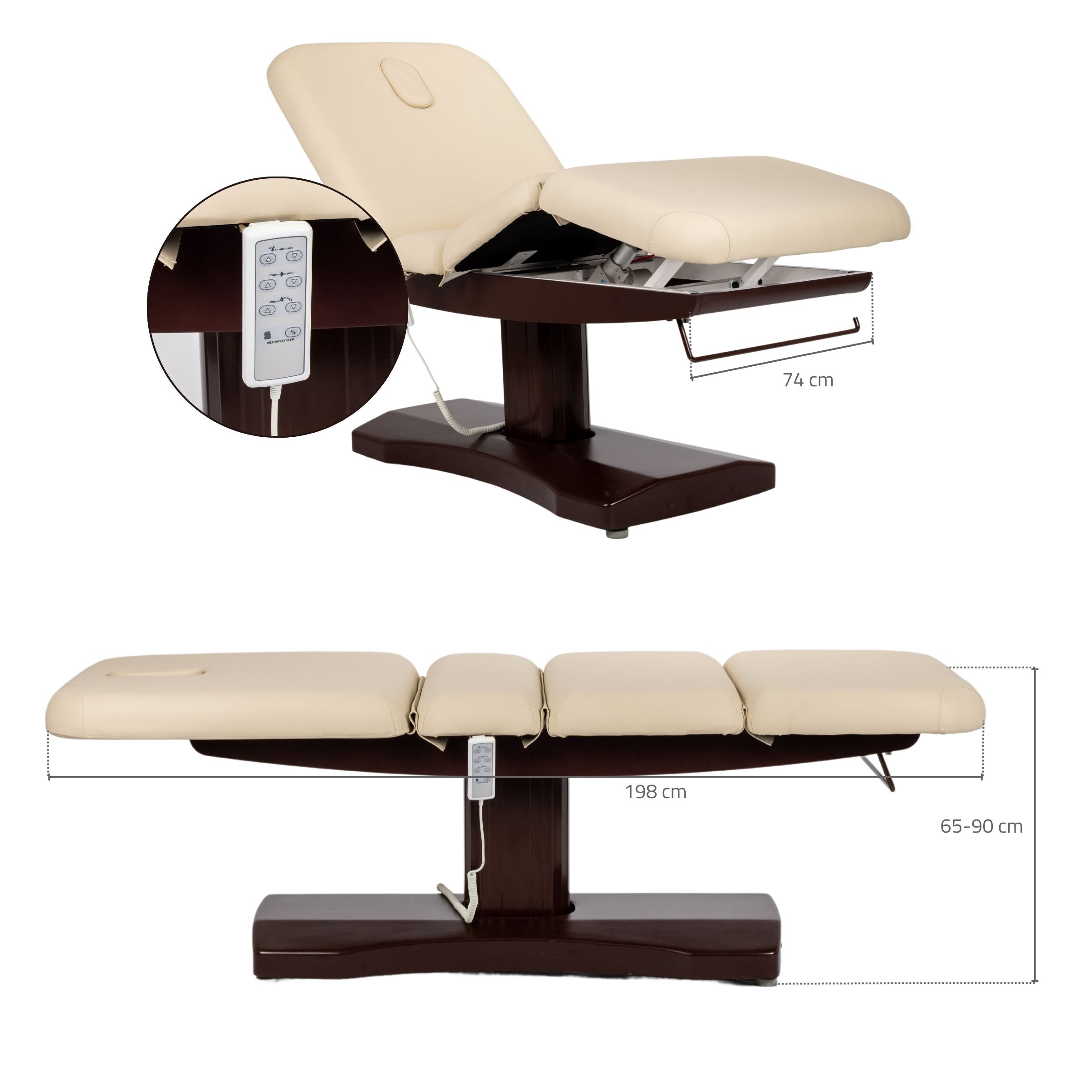 -7-Stationary massage table Libra 4 HEAT So Skin K434 Beige-7