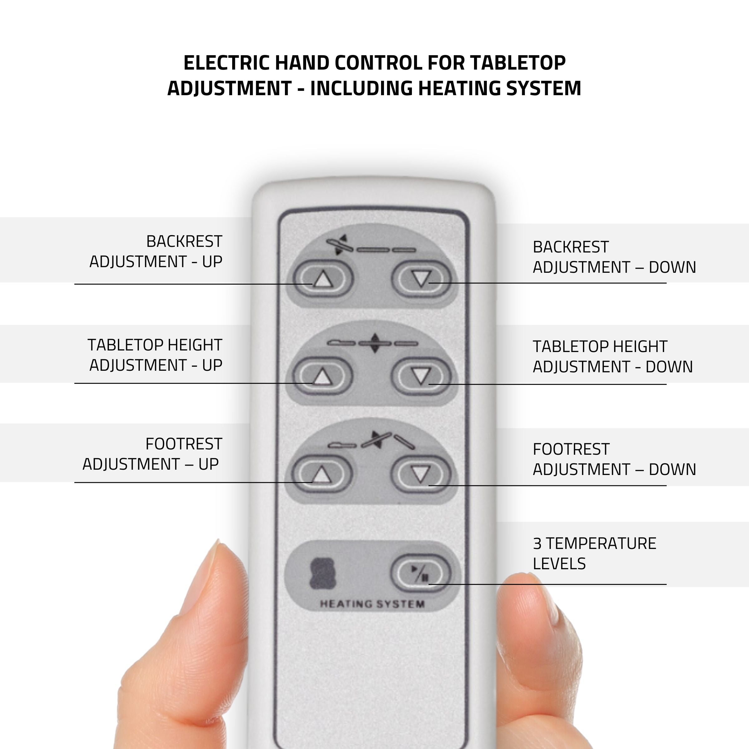 -9-Stationary massage table Libra 4 HEAT So Skin K434 Beige-9