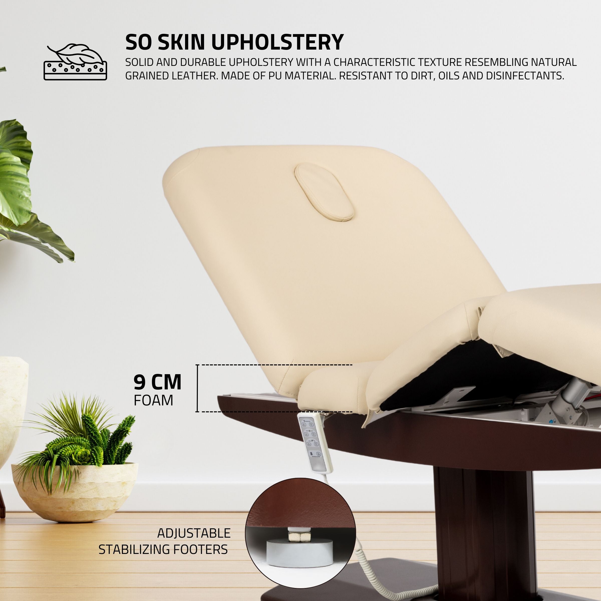 -8-Stationary massage table Libra 4 HEAT So Skin K434 Beige-8