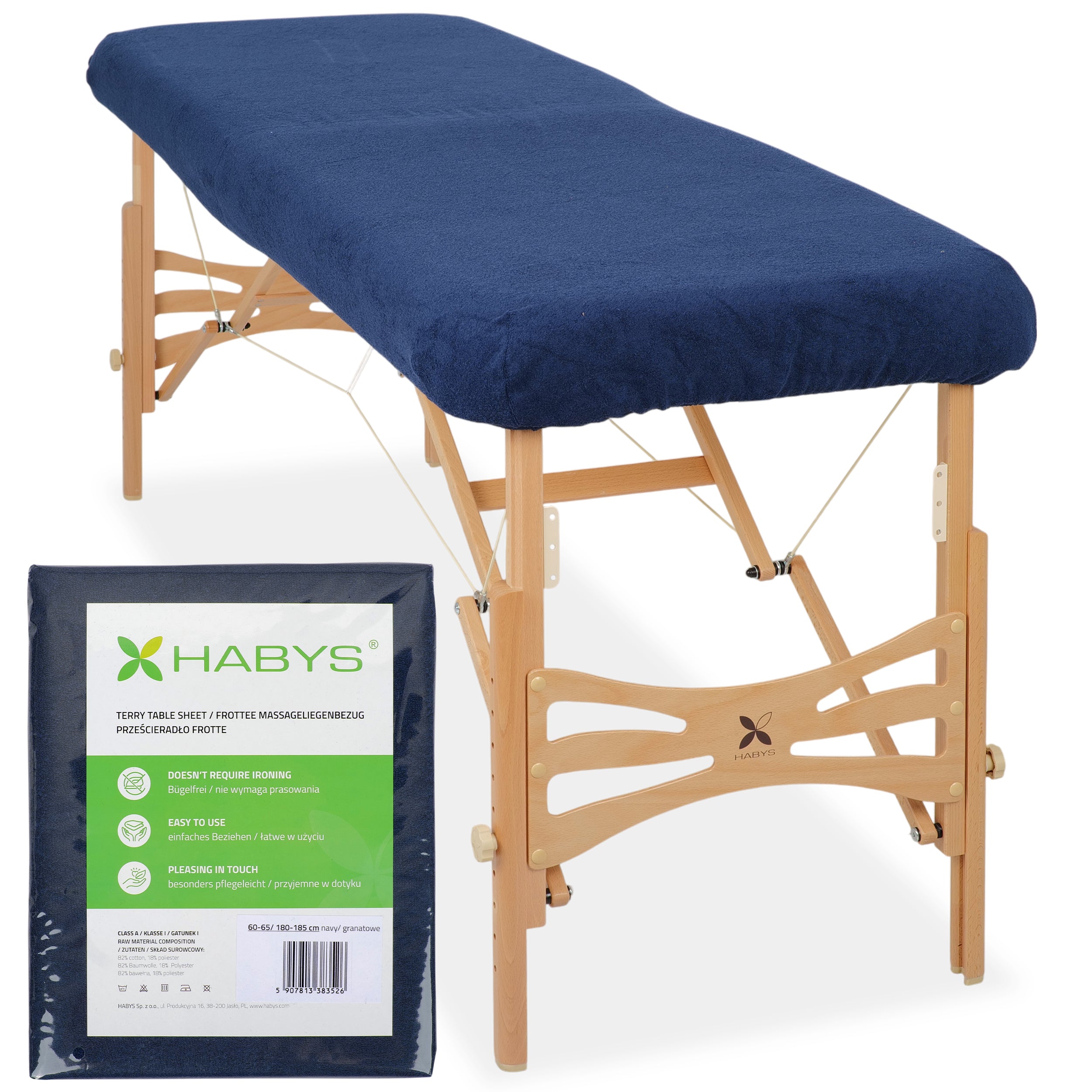 --Terry Table Sheet for portable tables 60-65/180-185 dark blue-