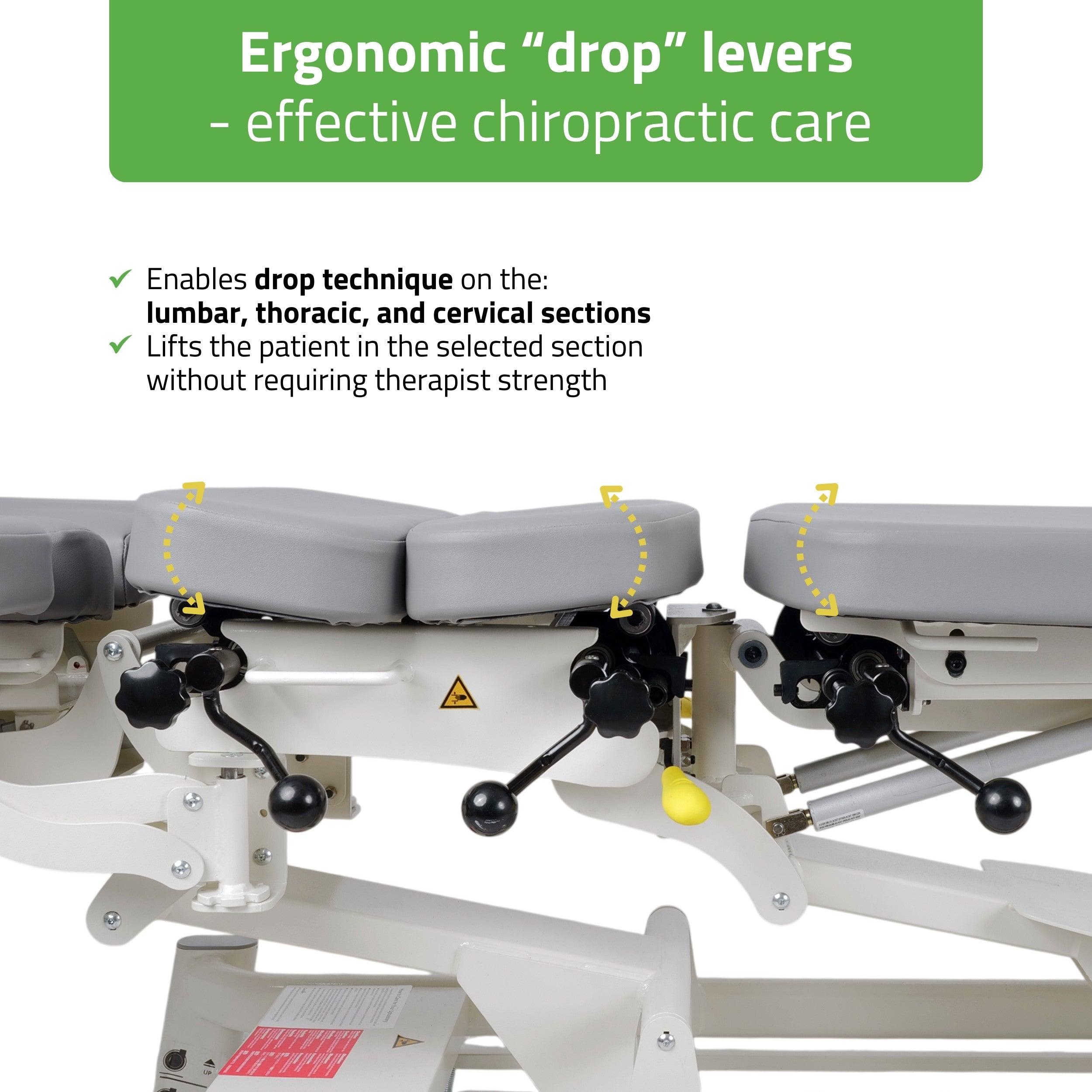 -6-Upright Chiro Z7 therapy table, electric height adjustment with foot control bar, Touch Core k322 gray-6
