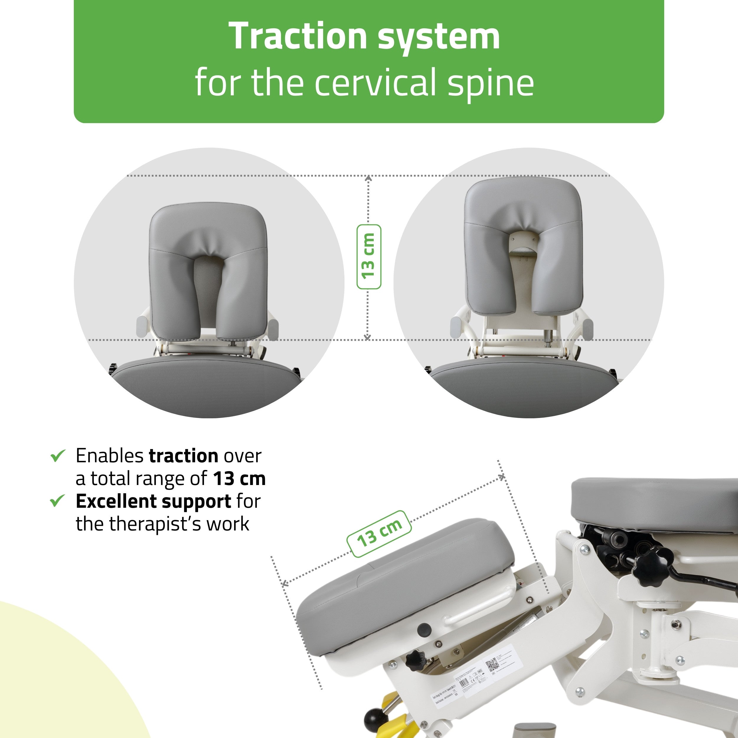 -8-Upright Chiro Z7 therapy table, electric height adjustment with foot control bar, Touch Core k322 gray-8
