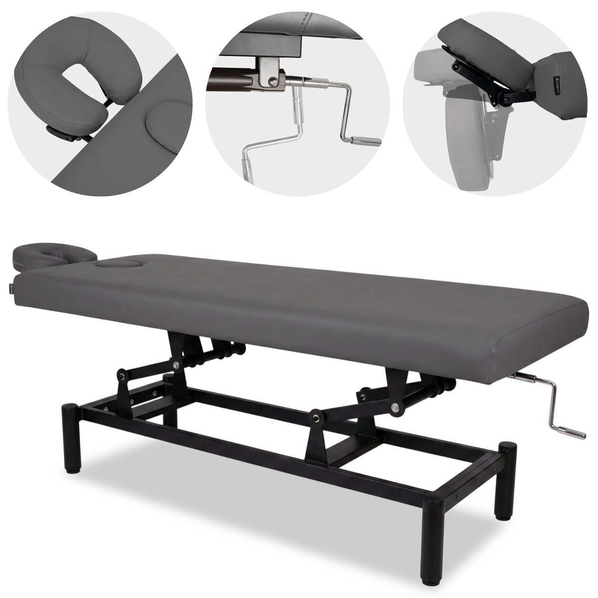 --VIGO 1 Stationary  massage table with manual height adjustment - dark gray-