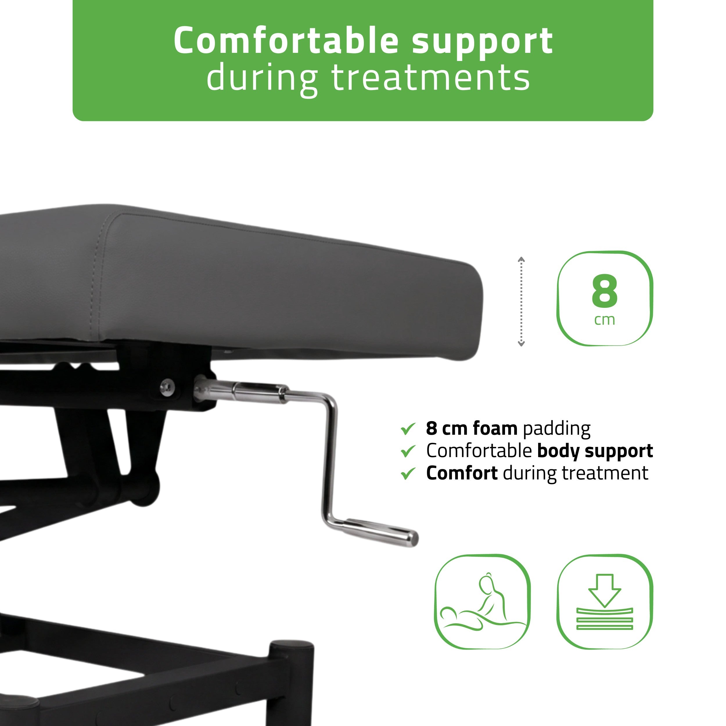 -3-VIGO 1 Stationary  massage table with manual height adjustment - dark gray-3