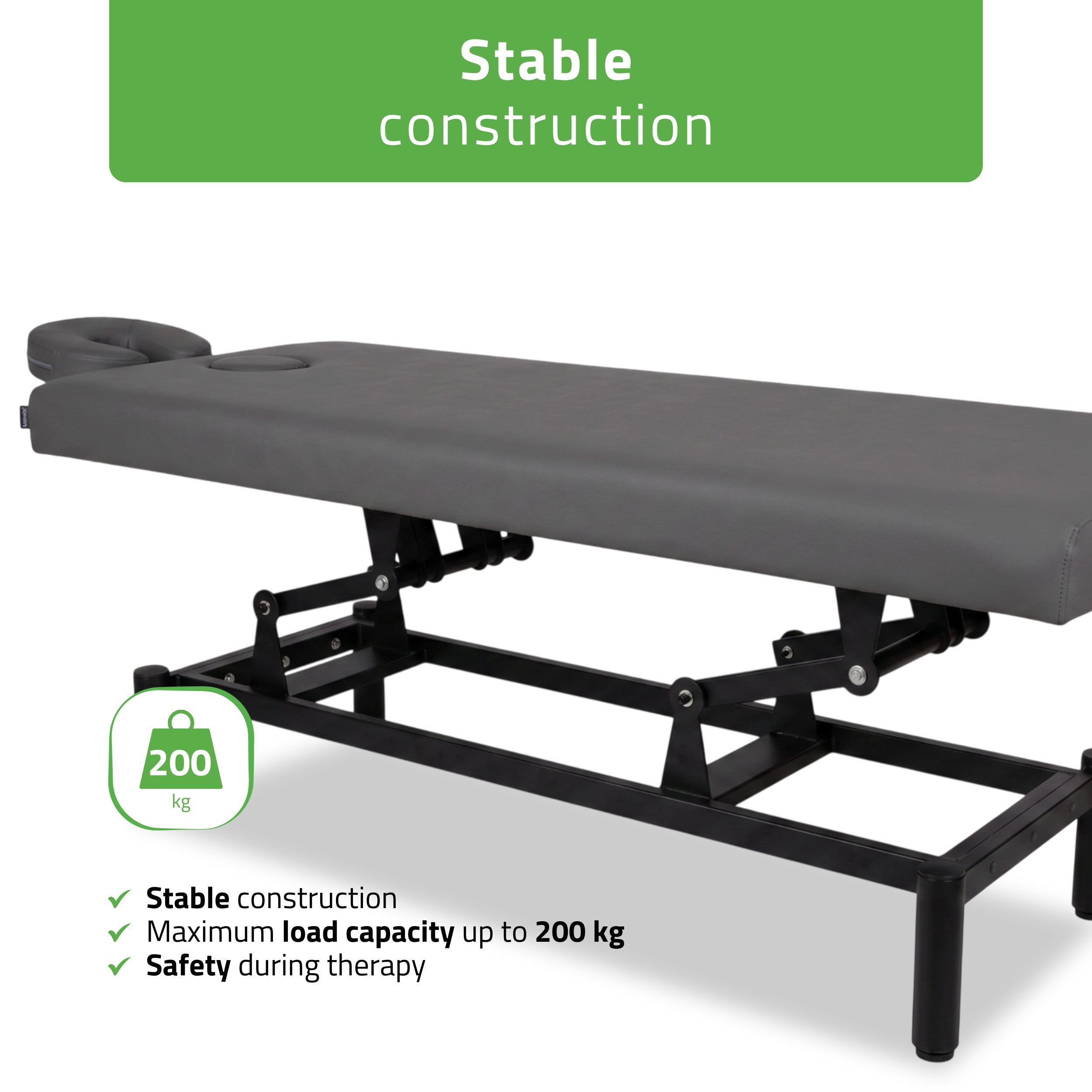 -4-VIGO 1 Stationary  massage table with manual height adjustment - dark gray-4