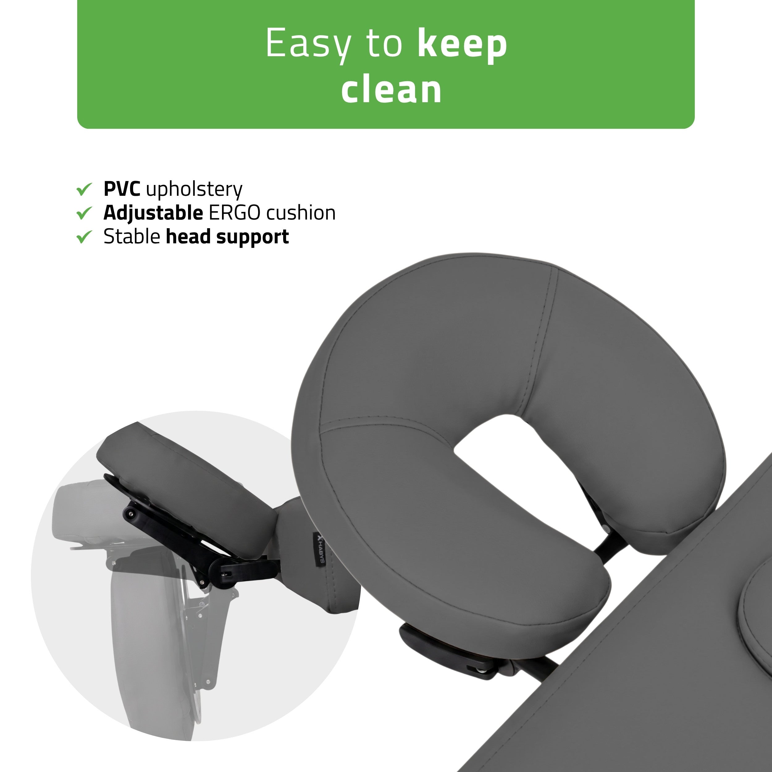 -5-VIGO 1 Stationary  massage table with manual height adjustment - dark gray-5
