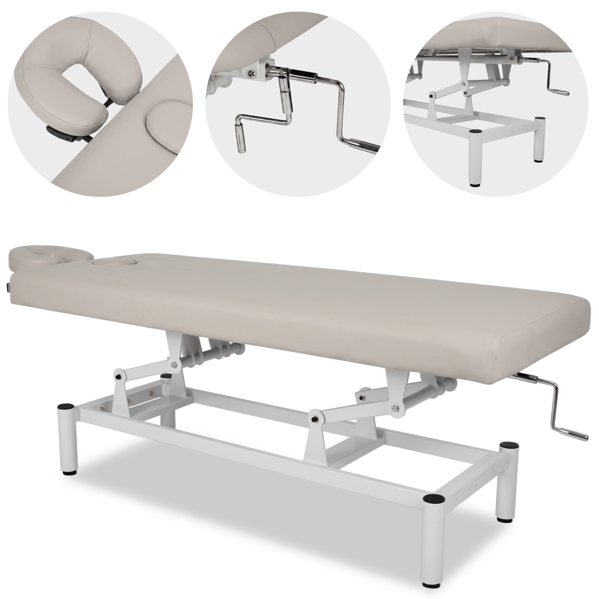 --VIGO 1 Stationary  massage table with manual height adjustment - light gray-