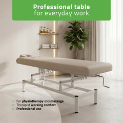 -1-VIGO 1 Stationary  massage table with manual height adjustment - light gray-1