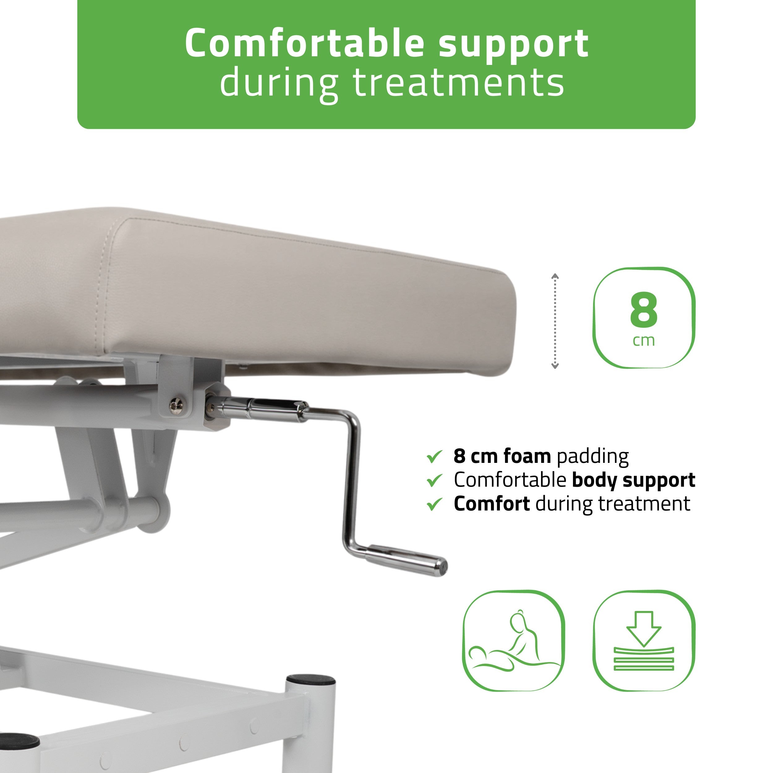 -3-VIGO 1 Stationary  massage table with manual height adjustment - light gray-3