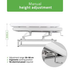 -2-VIGO 1 Stationary  massage table with manual height adjustment - white-2