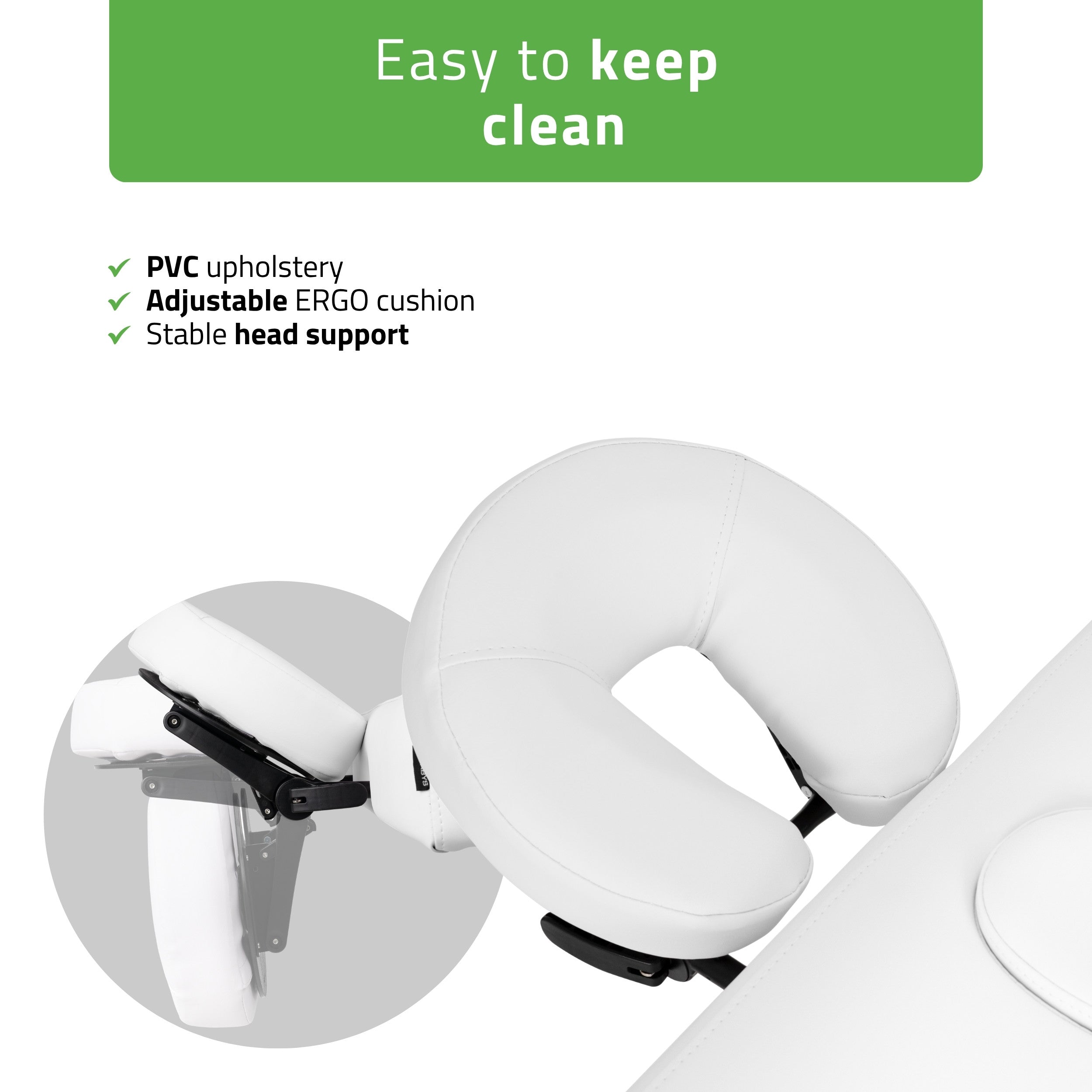 -5-VIGO 1 Stationary  massage table with manual height adjustment - white-5