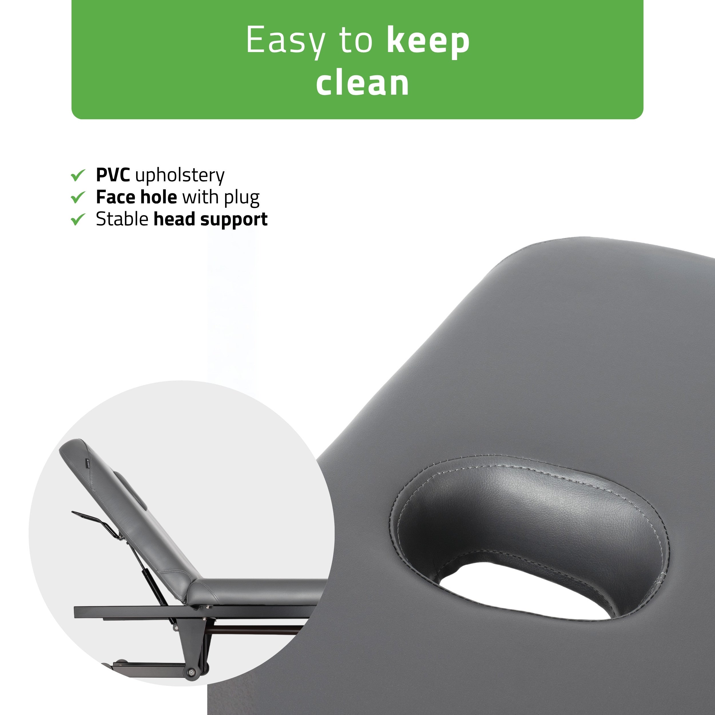 -5-VIGO 2 Stationary massage table with adjustable backrest - dark gray-5