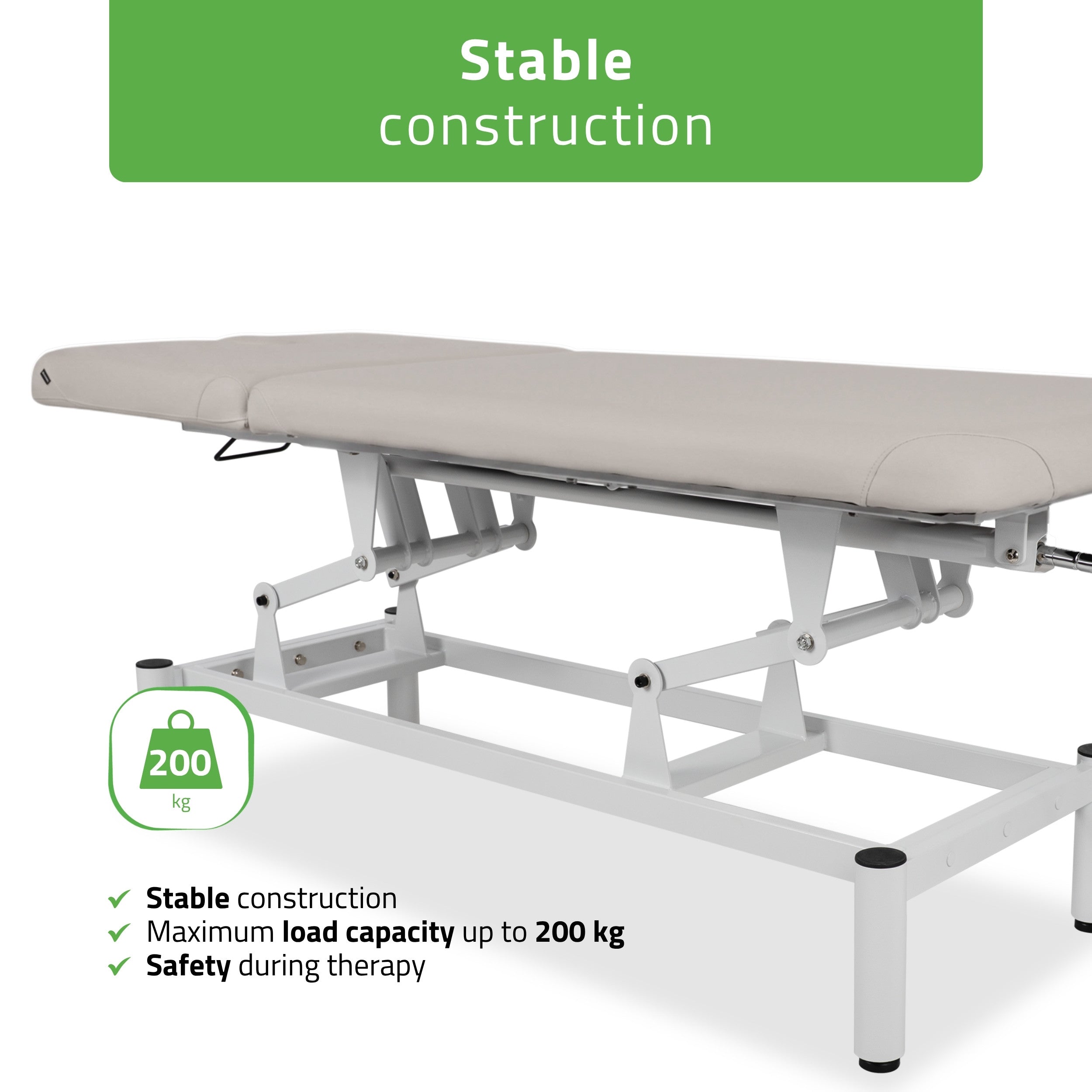 -4-VIGO 2 Stationary massage table with adjustable backrest - light gray-4