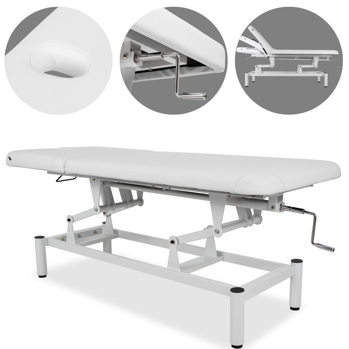 --VIGO 2 Stationary massage table with adjustable backrest - white-