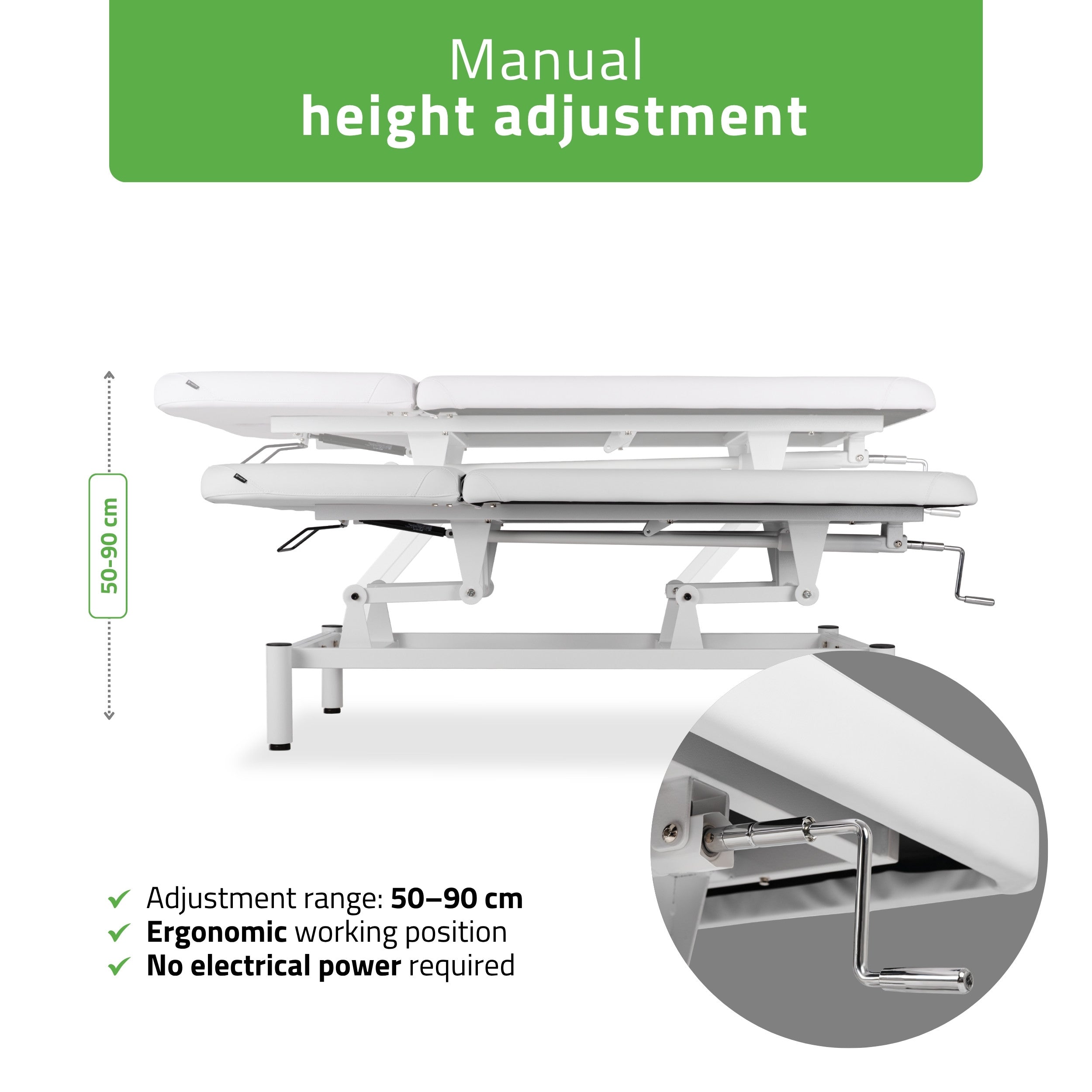 -2-VIGO 2 Stationary massage table with adjustable backrest - white-2