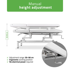-2-VIGO 2 Stationary massage table with adjustable backrest - white-2