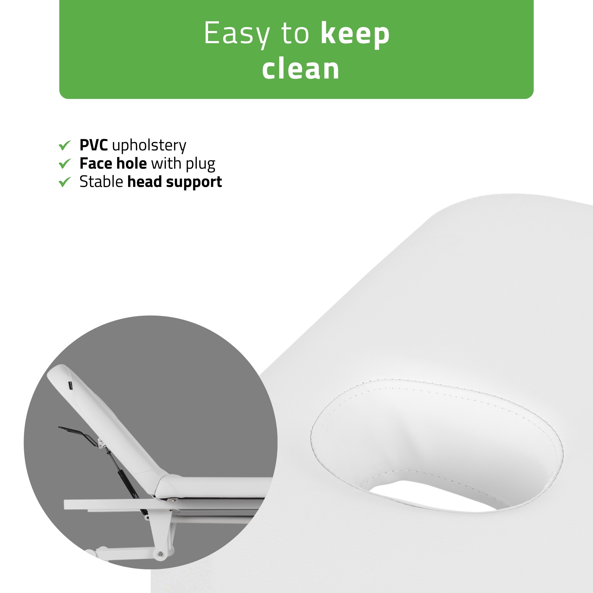 -5-VIGO 2 Stationary massage table with adjustable backrest - white-5