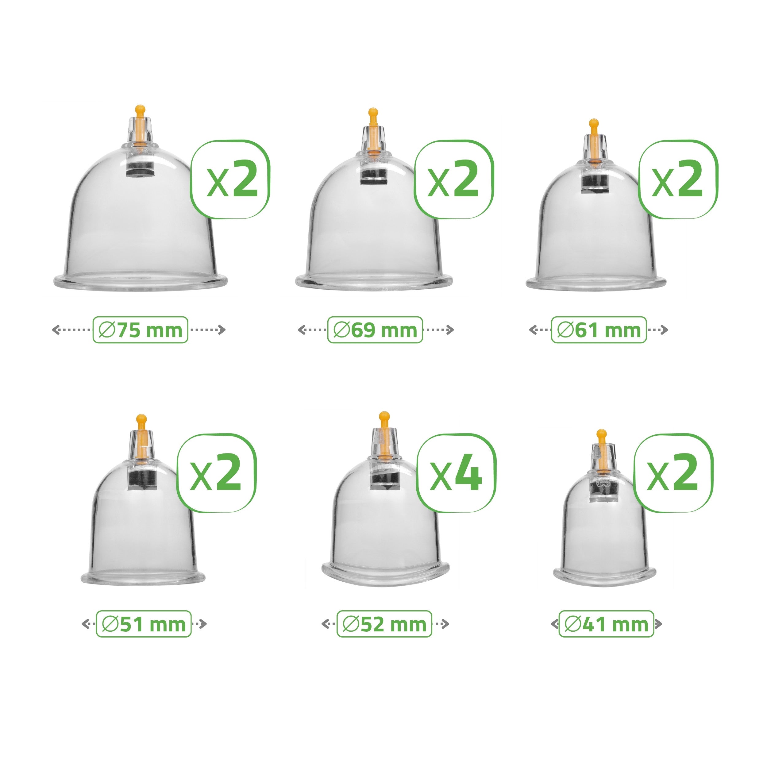 -1-Vacuum cupping cups, fireless, with pump, set of 14 pcs. -1